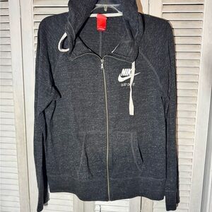 Nike Charcoal Heather Full-Zip Hooded Jacket and matching pants with White Logo